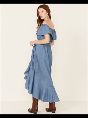 Flying Tomato Off Shoulder Tulip Hem Maxi Dress